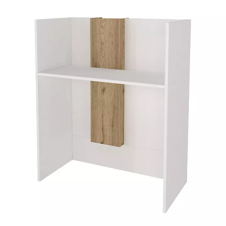 Γραφείο υποδοχής - reception Bonveno Megapap χρώμα λευκό - sepet oak 90x43,2x110εκ.