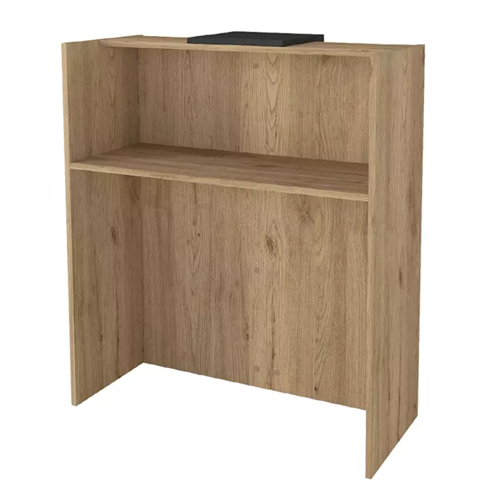 Γραφείο υποδοχής - reception Hola Megapap χρώμα sepet oak - ανθρακί 93,6x45,2x110,3εκ.
