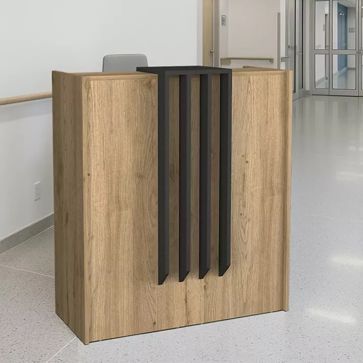 Γραφείο υποδοχής - reception Hola Megapap χρώμα sepet oak - ανθρακί 93,6x45,2x110,3εκ.