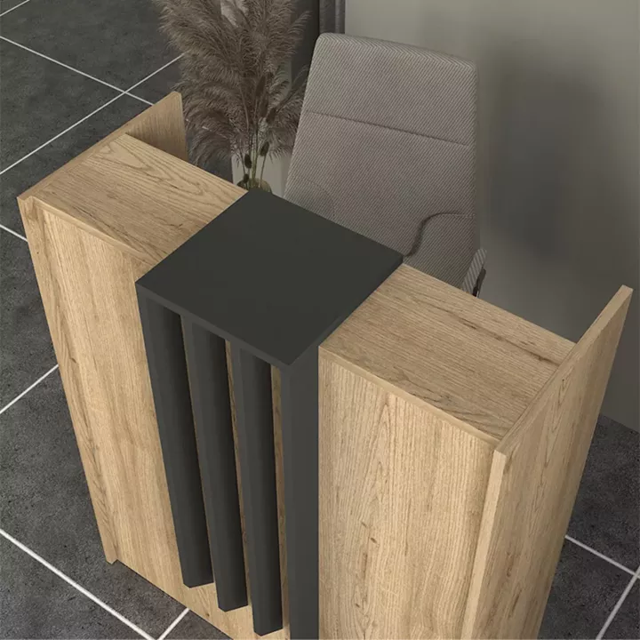 Γραφείο υποδοχής - reception Hola Megapap χρώμα sepet oak - ανθρακί 93,6x45,2x110,3εκ.