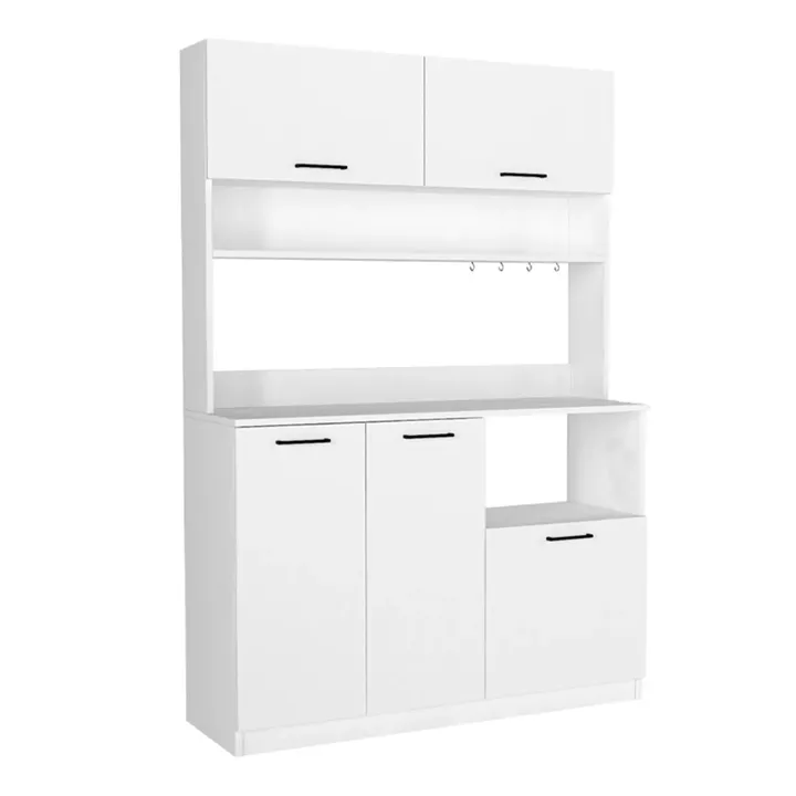 Έπιπλο κουζίνας Tuco 3 Megapap χρώμα λευκό 123,8x40x180εκ.