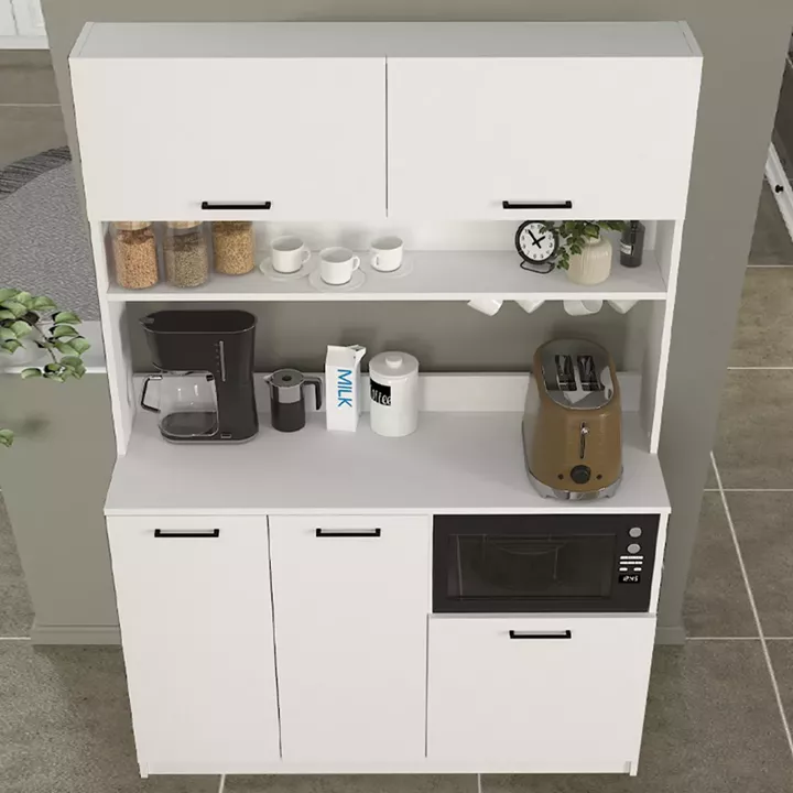 Έπιπλο κουζίνας Tuco 3 Megapap χρώμα λευκό 123,8x40x180εκ.