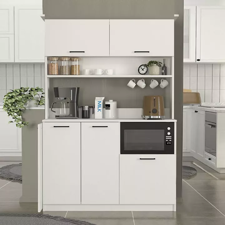 Έπιπλο κουζίνας Tuco 3 Megapap χρώμα λευκό 123,8x40x180εκ.