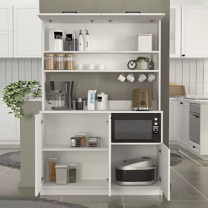 Έπιπλο κουζίνας Tuco 3 Megapap χρώμα λευκό 123,8x40x180εκ.