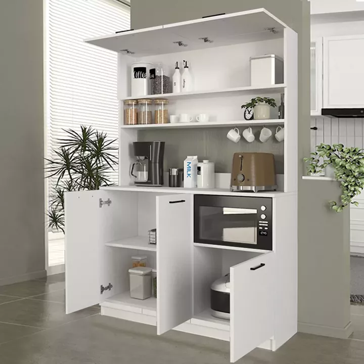 Έπιπλο κουζίνας Tuco 3 Megapap χρώμα λευκό 123,8x40x180εκ.