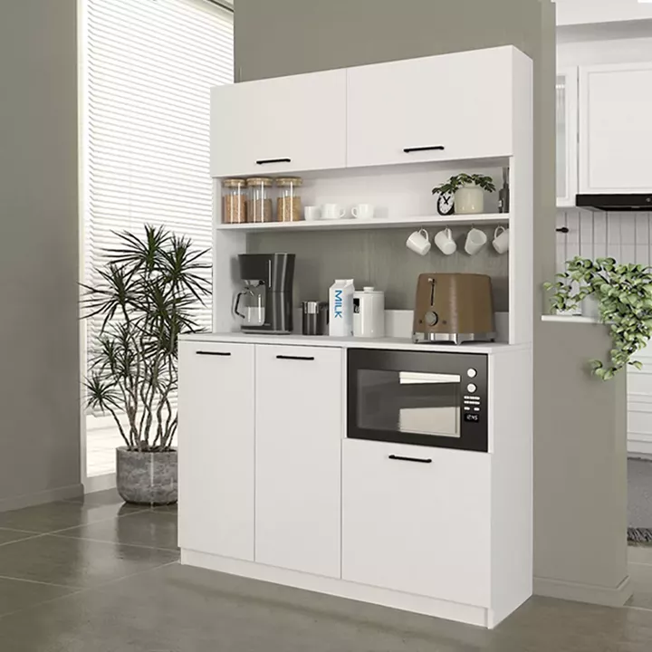 Έπιπλο κουζίνας Tuco 3 Megapap χρώμα λευκό 123,8x40x180εκ.