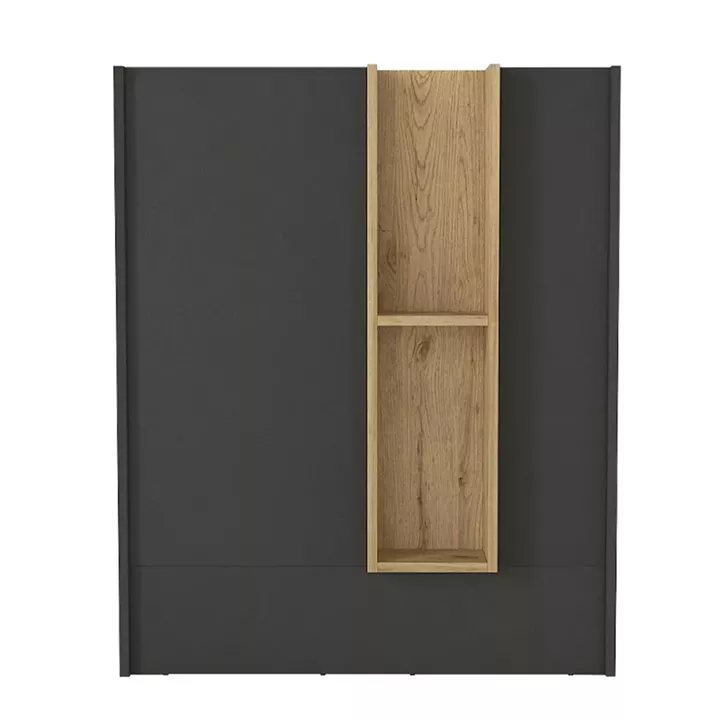 Γραφείο υποδοχής - reception Bonveno Megapap χρώμα ανθρακί - sepet oak 90x43,2x110εκ.