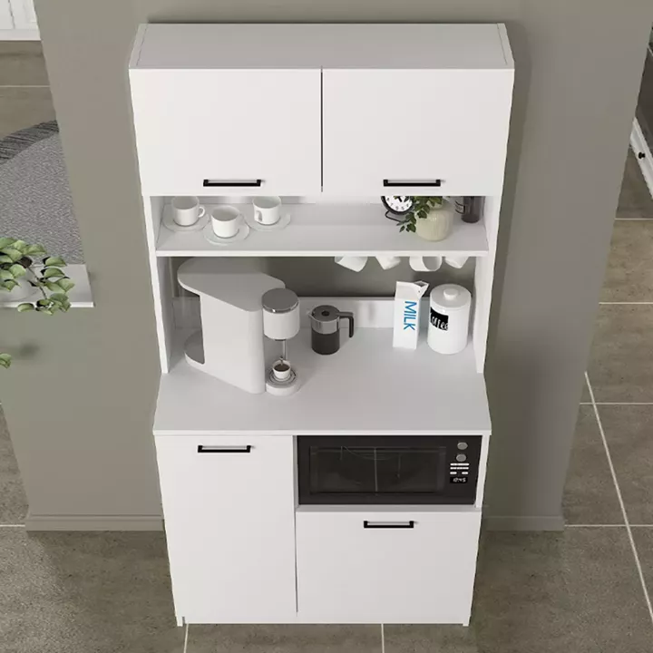 Έπιπλο κουζίνας Tuco 2 Megapap χρώμα λευκό 90x40x180εκ.