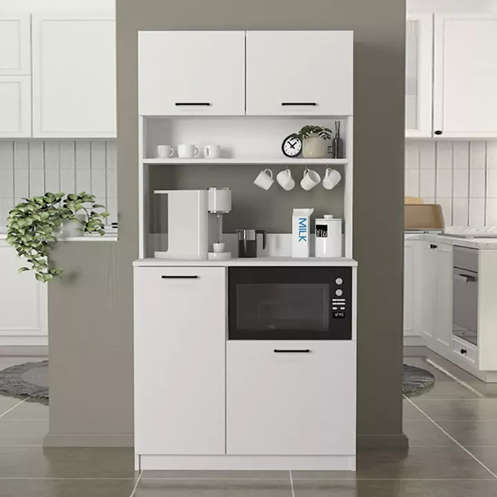 Έπιπλο κουζίνας Tuco 2 Megapap χρώμα λευκό 90x40x180εκ.