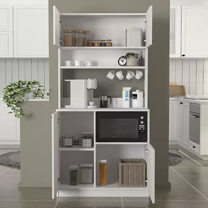 Έπιπλο κουζίνας Tuco 2 Megapap χρώμα λευκό 90x40x180εκ.