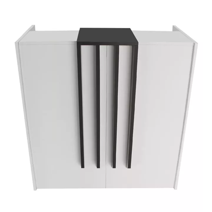 Γραφείο υποδοχής - reception Hola Megapap χρώμα λευκό - ανθρακί 93,6x45,2x110,3εκ.