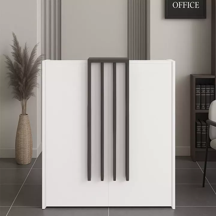 Γραφείο υποδοχής - reception Hola Megapap χρώμα λευκό - ανθρακί 93,6x45,2x110,3εκ.