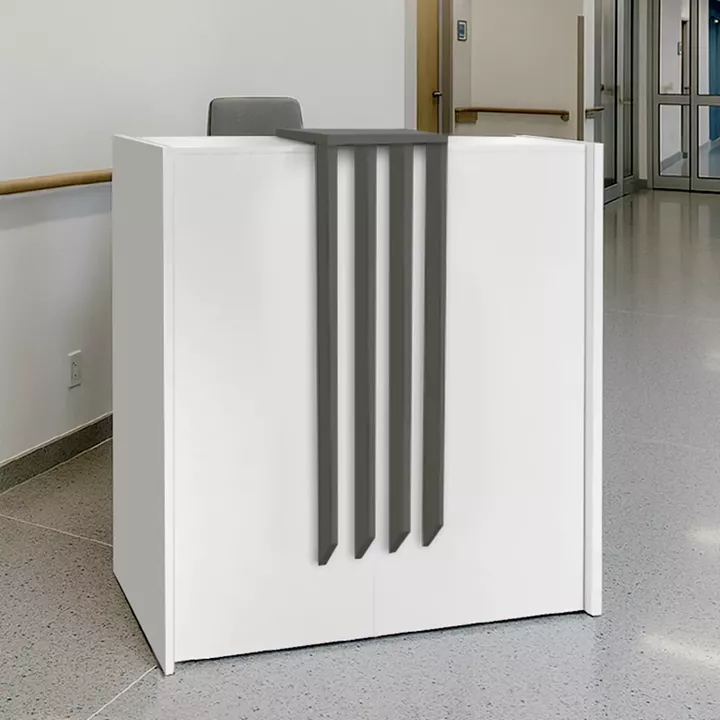 Γραφείο υποδοχής - reception Hola Megapap χρώμα λευκό - ανθρακί 93,6x45,2x110,3εκ.