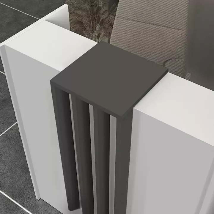 Γραφείο υποδοχής - reception Hola Megapap χρώμα λευκό - ανθρακί 93,6x45,2x110,3εκ.