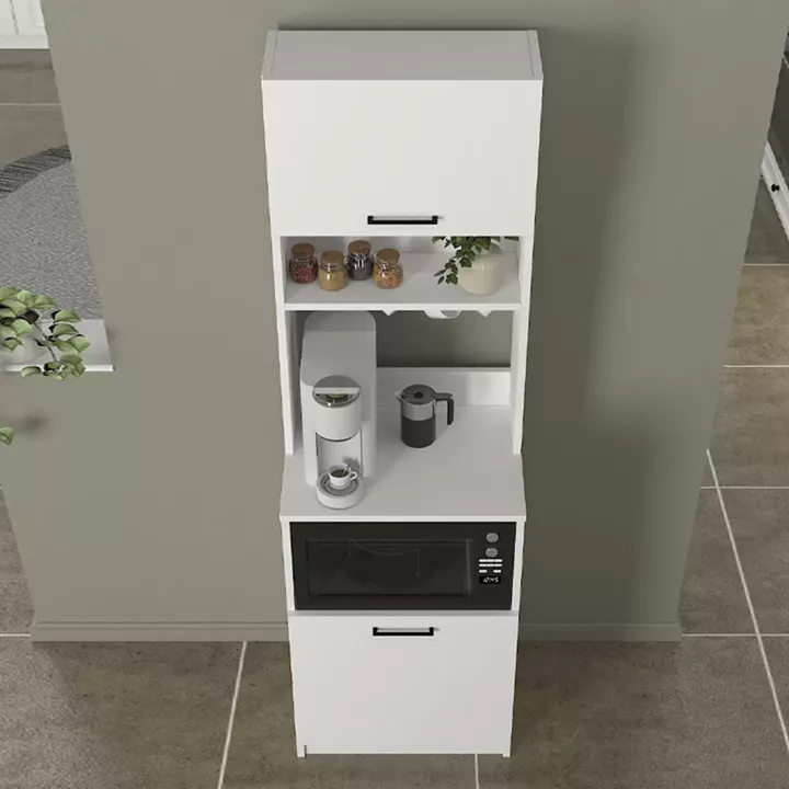 Έπιπλο κουζίνας Tuco 1 Megapap χρώμα λευκό 53,8x40x180εκ.