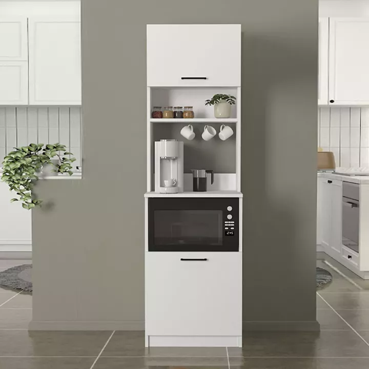 Έπιπλο κουζίνας Tuco 1 Megapap χρώμα λευκό 53,8x40x180εκ.