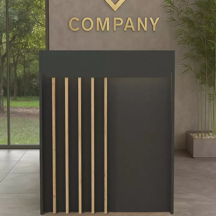 Γραφείο υποδοχής - reception Karibu Megapap με LED χρώμα ανθρακί - sepet oak 90x40x100εκ.