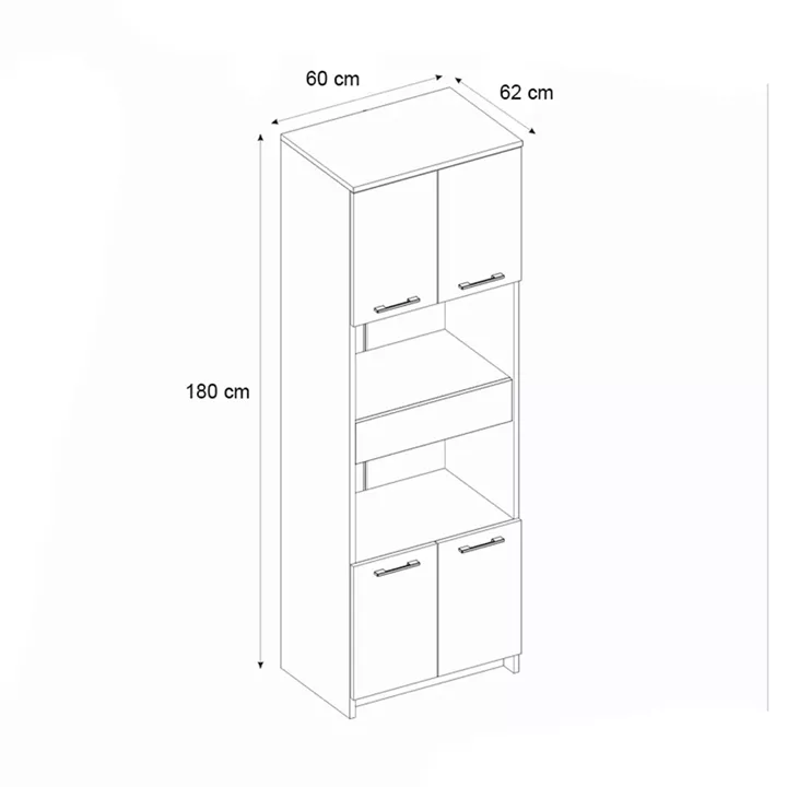 Ντουλάπι κουζίνας - μπάνιου Alvento Megapap χρώμα λευκό 60x42x180εκ.