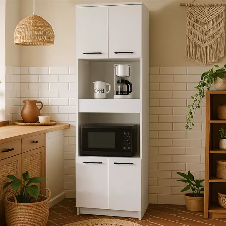 Ντουλάπι κουζίνας - μπάνιου Alvento Megapap χρώμα λευκό 60x42x180εκ.