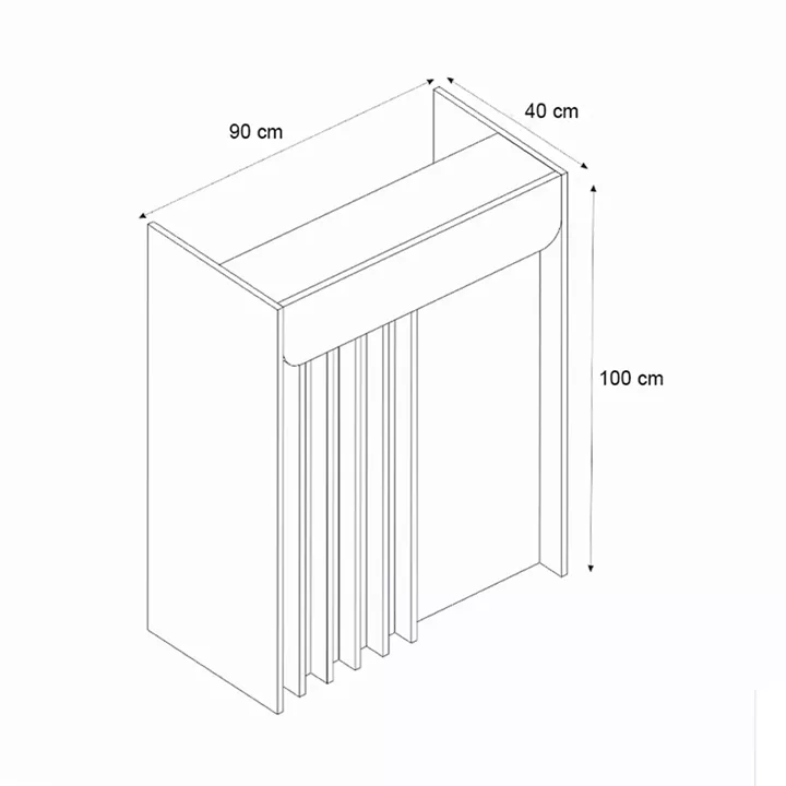Γραφείο υποδοχής - reception Karibu Megapap με LED χρώμα sandstone - sepet oak 90x40x100εκ.