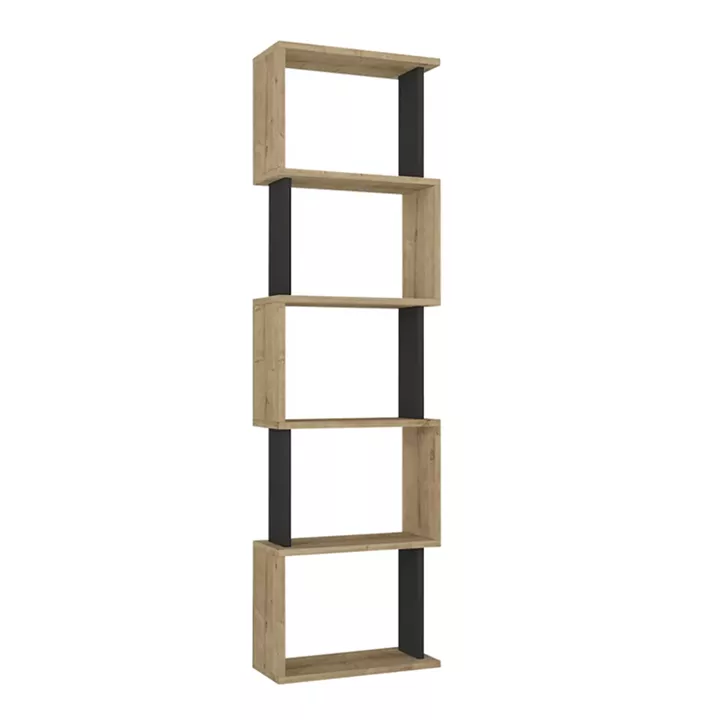 Βιβλιοθήκη Alvina Megapap χρώμα sapphire oak - ανθρακί 45x19,6x158,8εκ.