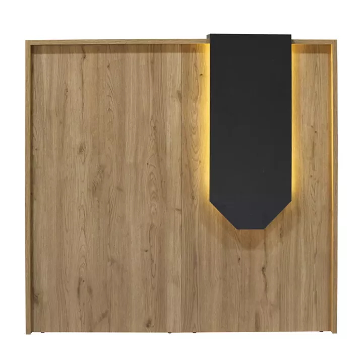 Γραφείο υποδοχής - reception Navita Megapap με LED χρώμα sepet oak - ανθρακί 113,6x42x111,8εκ.