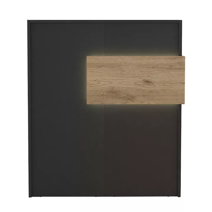 Γραφείο υποδοχής - reception Aloha Megapap με LED χρώμα ανθρακί - sepet oak 95,5x40x110,3εκ.