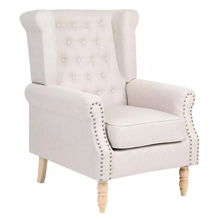 Πολυθρόνα ArteLibre OTTAVIA Μπεζ Ύφασμα 77x80x106cm