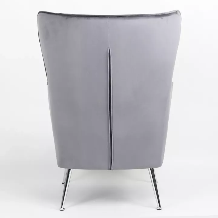 Πολυθρόνα ArteLibre VITTORIA Γκρι Βελούδο 76x79x101cm