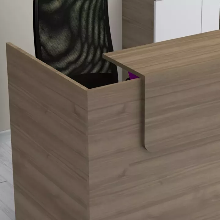 Γραφείο υποδοχής - reception Lemmon Megapap χρώμα καρυδί 120x70x110εκ.