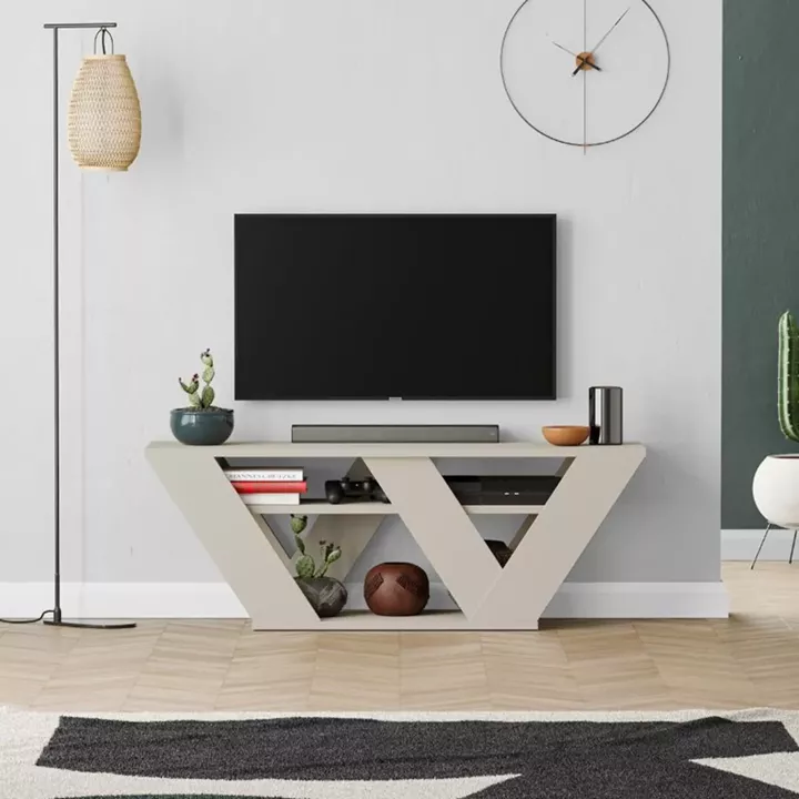 Έπιπλο τηλεόρασης Pipralla Megapap χρώμα ανοιχτό καρυδί 110x30x40εκ.