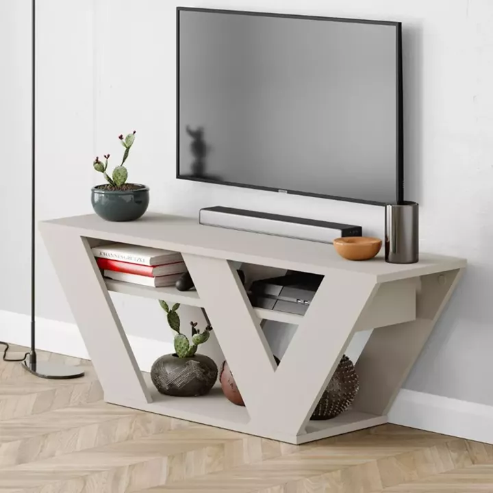 Έπιπλο τηλεόρασης Pipralla Megapap χρώμα ανοιχτό καρυδί 110x30x40εκ.