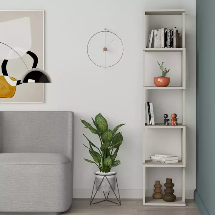 Βιβλιοθήκη Piri Megapap χρώμα sandstone 35x30x161εκ.