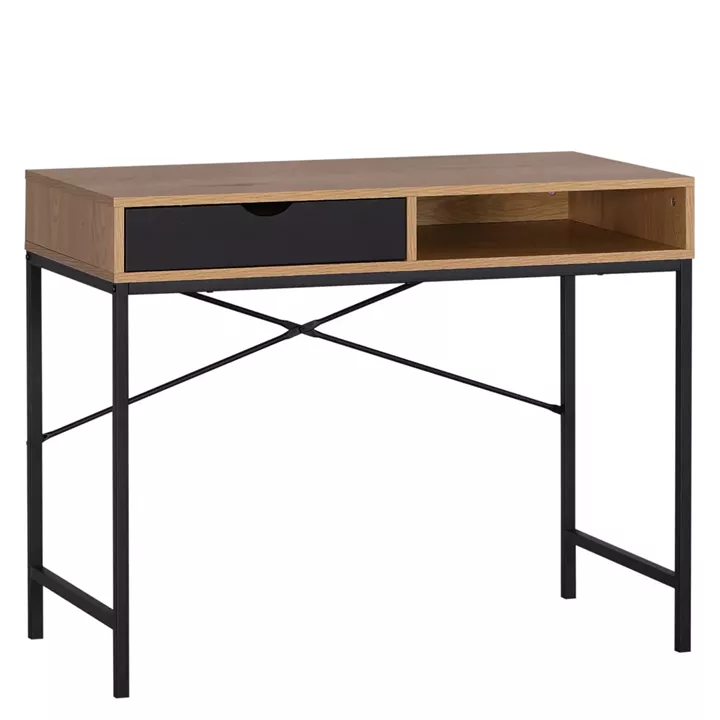 Γραφείο ArteLibre FENWICK Δρυς/Μαύρο Μοριοσανίδα/Μέταλλο 98x48x76.3cm