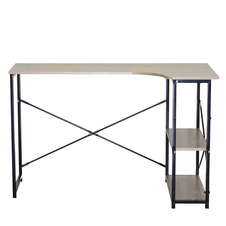 Γραφείο ArteLibre KELSTON Με Ράφια Δρυς/Μαύρο Μοριοσανίδα/Μέταλλο 120x73x75cm