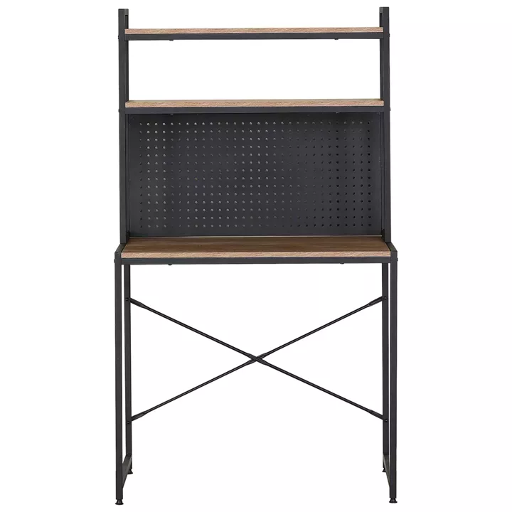 Γραφείο ArteLibre OSWELL Με Ράφια Μαύρο/Δρυς Μέταλλο/Μοριοσανίδα 84x50x148.5cm