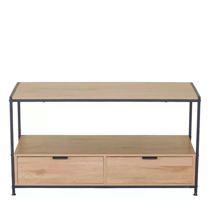 Τραπεζάκι Σαλονιού ArteLibre WEXLEY Δρυς/Μαύρο Μοριοσανίδα/Μέταλλο 100x40x50cm