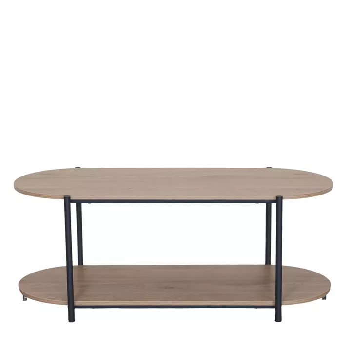 Τραπεζάκι Σαλονιού ArteLibre ARDENMOOR Δρυς/Μαύρο Μοριοσανίδα/Μέταλλο 115x50x45cm