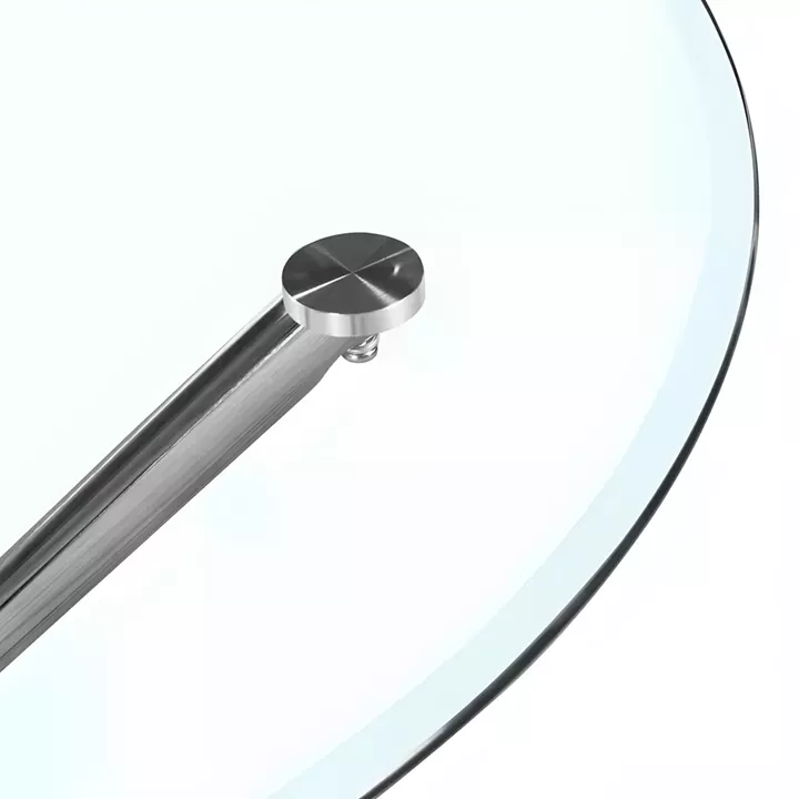 Τραπέζι Τραπεζαρίας ArteLibre PHLAX Διάφανο/Χρώμιο Γυαλί/Μέταλλο Φ120x74cm