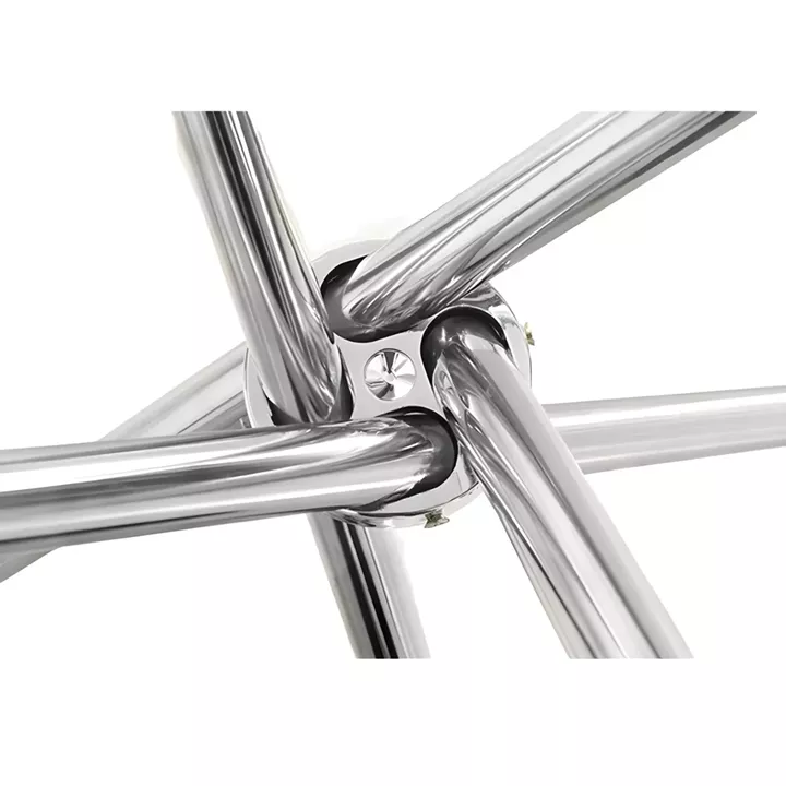 Τραπέζι Τραπεζαρίας ArteLibre PHLAX Διάφανο/Χρώμιο Γυαλί/Μέταλλο Φ120x74cm