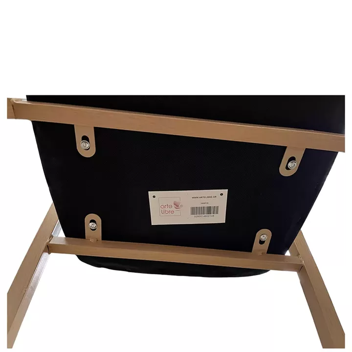 Καρέκλα Τραπεζαρίας ArteLibre SOLANA Μαύρο/Φυσικό PU/Μέταλλο 51x51x81cm