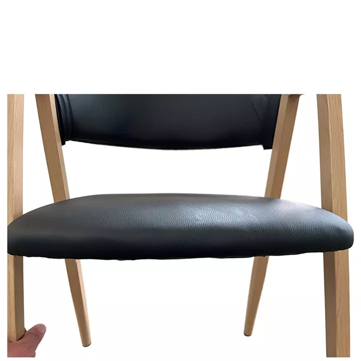 Καρέκλα Τραπεζαρίας ArteLibre SOLANA Μαύρο/Φυσικό PU/Μέταλλο 51x51x81cm