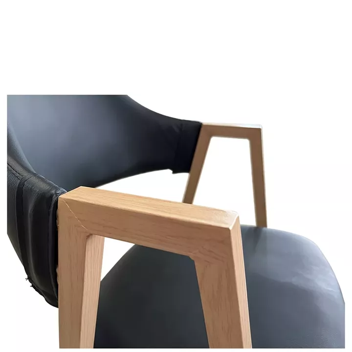 Καρέκλα Τραπεζαρίας ArteLibre SOLANA Μαύρο/Φυσικό PU/Μέταλλο 51x51x81cm