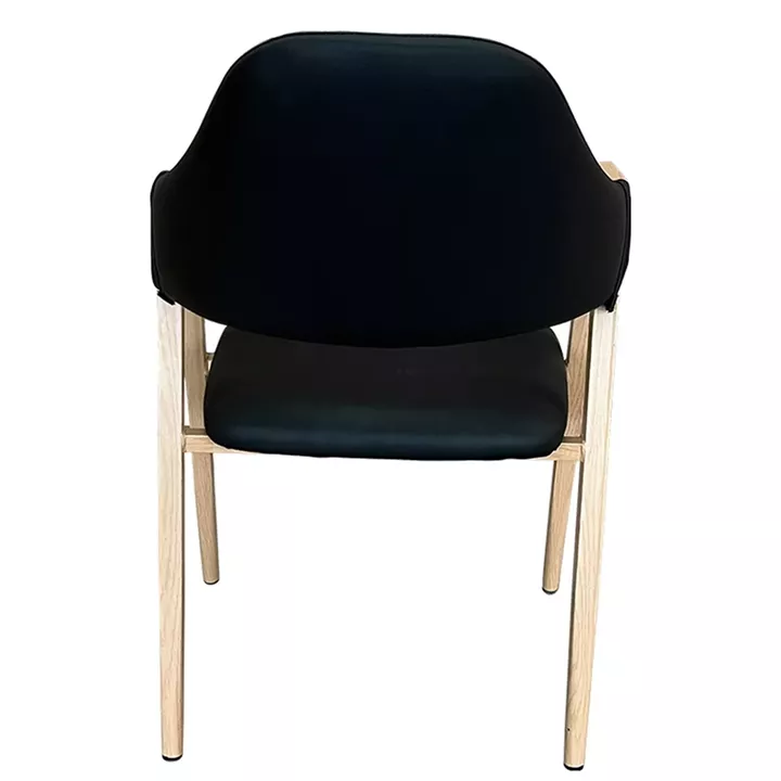 Καρέκλα Τραπεζαρίας ArteLibre SOLANA Μαύρο/Φυσικό PU/Μέταλλο 51x51x81cm