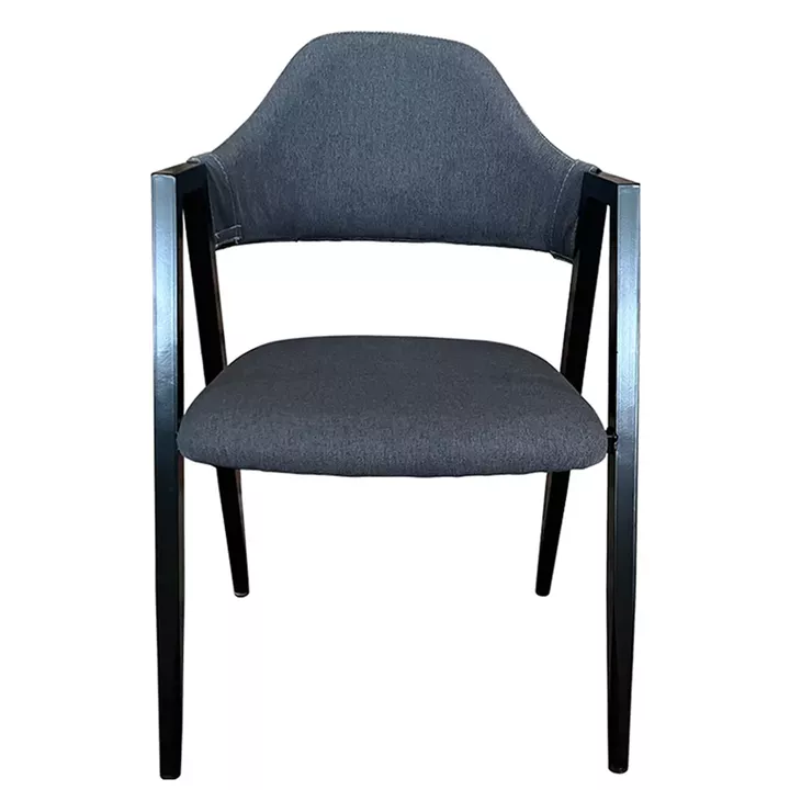 Καρέκλα Τραπεζαρίας ArteLibre SOLANA Γκρι/Μαύρο Ύφασμα/Μέταλλο 51x51x81cm