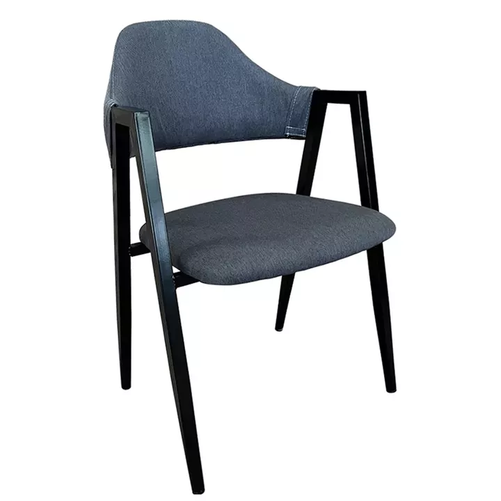 Καρέκλα Τραπεζαρίας ArteLibre SOLANA Γκρι/Μαύρο Ύφασμα/Μέταλλο 51x51x81cm