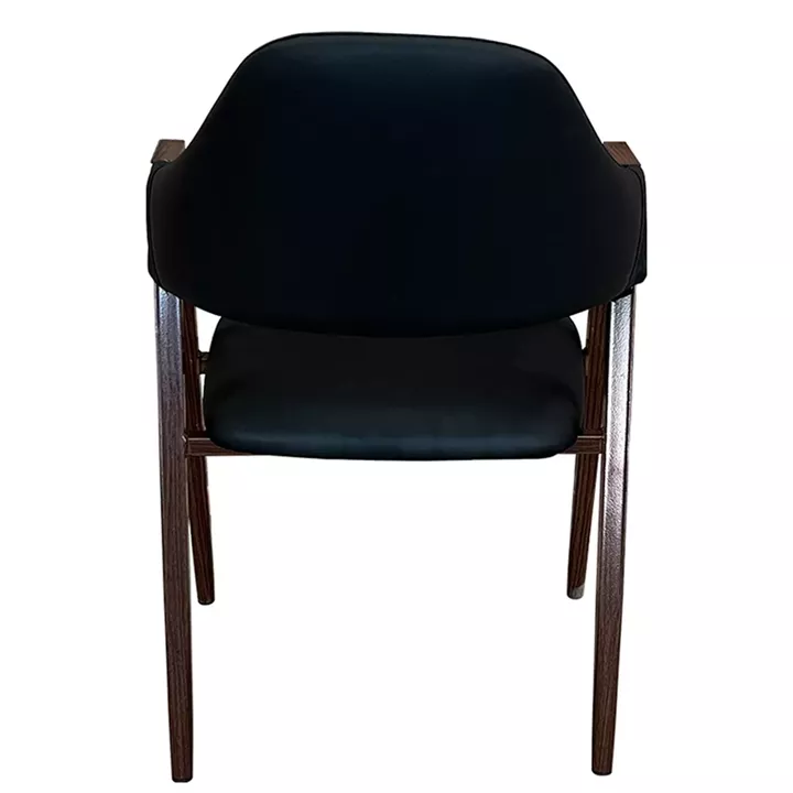 Καρέκλα Τραπεζαρίας ArteLibre SOLANA Μαύρο/Καρυδί PU/Μέταλλο 51x51x81cm