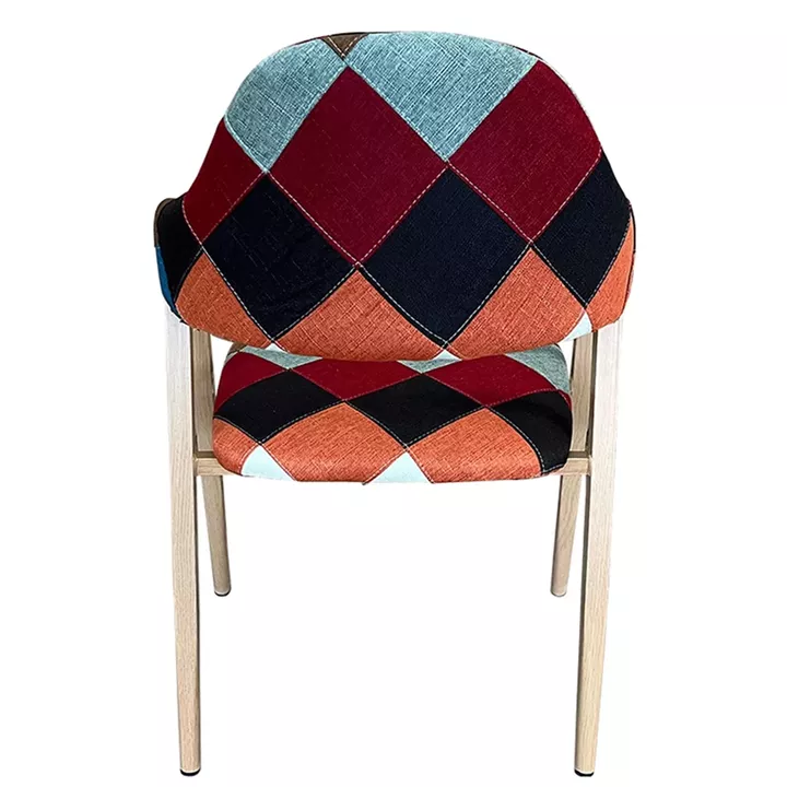 Καρέκλα Τραπεζαρίας ArteLibre SOLANA Patchwork Ύφασμα/Μέταλλο 51x51x81cm