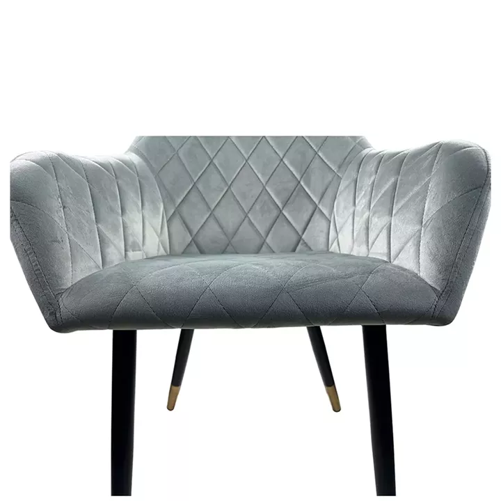 Καρέκλα Τραπεζαρίας ArteLibre ESPERANZA Γκρι/Μαύρο Βελούδο/Μέταλλο 56x60x81cm