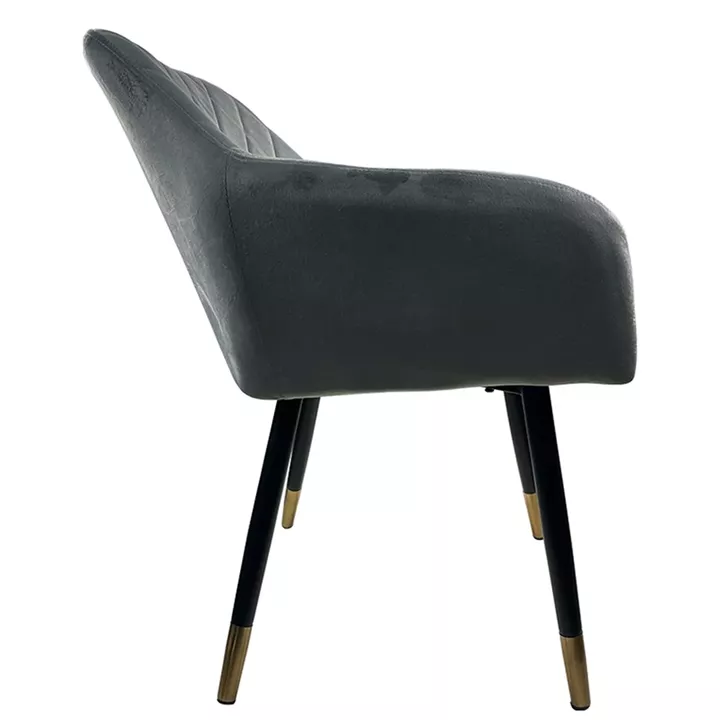 Καρέκλα Τραπεζαρίας ArteLibre ESPERANZA Γκρι/Μαύρο Βελούδο/Μέταλλο 56x60x81cm